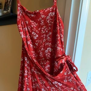 Red mini wrap dress